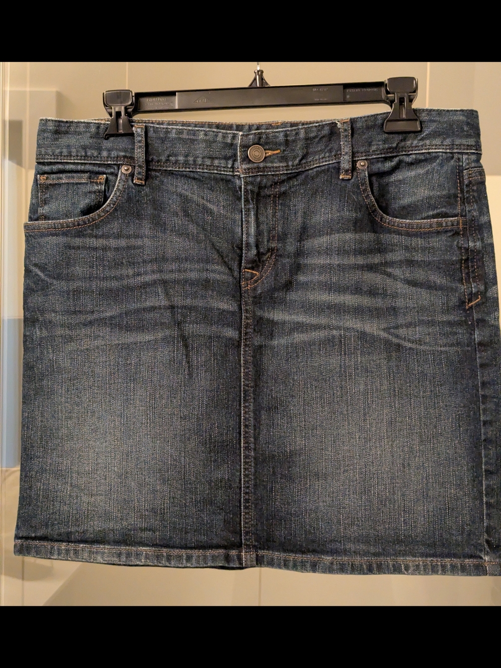 LOFT Dark Blue Denim Mini Skirt